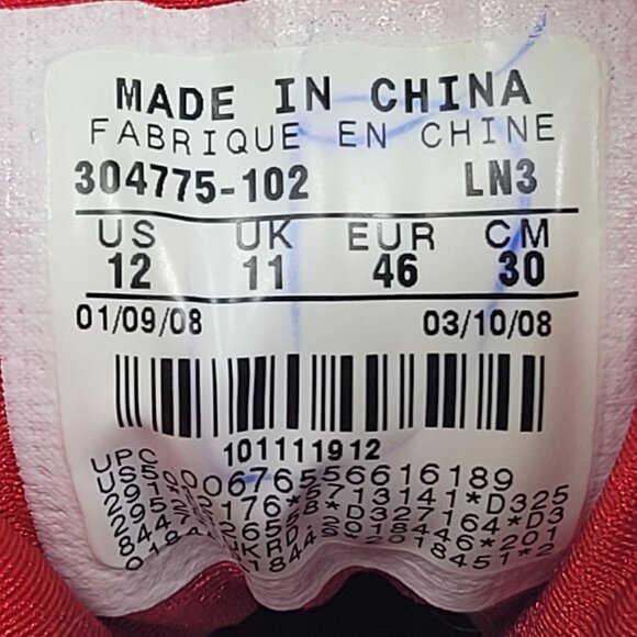 Air Jordan 7 Hare 2008 Men's White Red Sneakers 304775-102 US Size 12 - Picture 8 of 8